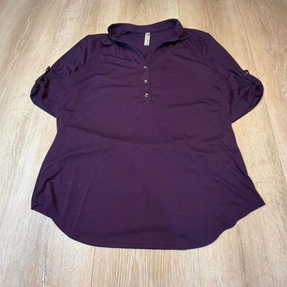 Unbranded Women's Purple and Burgundy Shirt